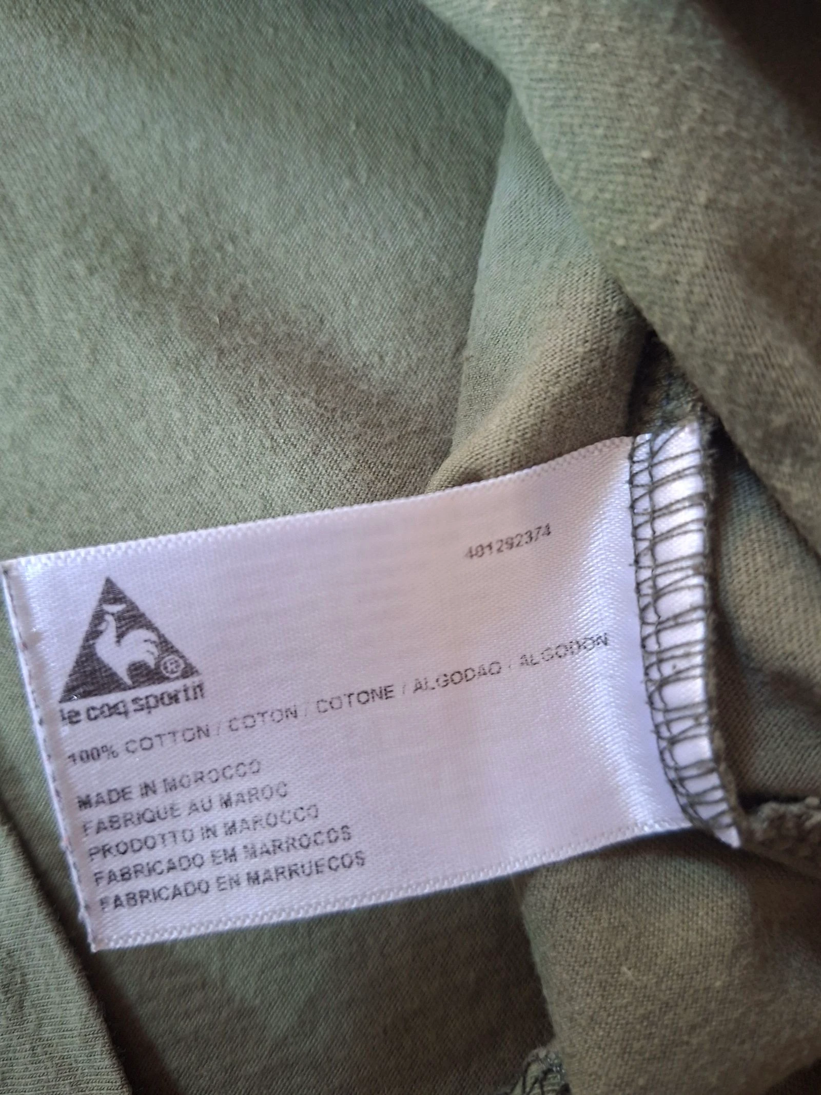 Le Coq Sportif khaki logo t-shirt for men size M 100% cotton – photo 6